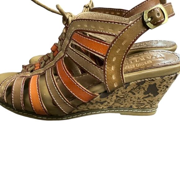 L'ARTISTE Quinne Strappy Slingback  Wedge Sandals Tan Size 39 /US 8 - Picture 3 of 12